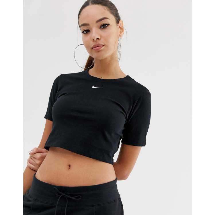 Nike Black Short Sleeve Crop Top