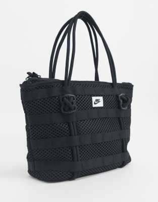 Nike black structured premium tote bag 