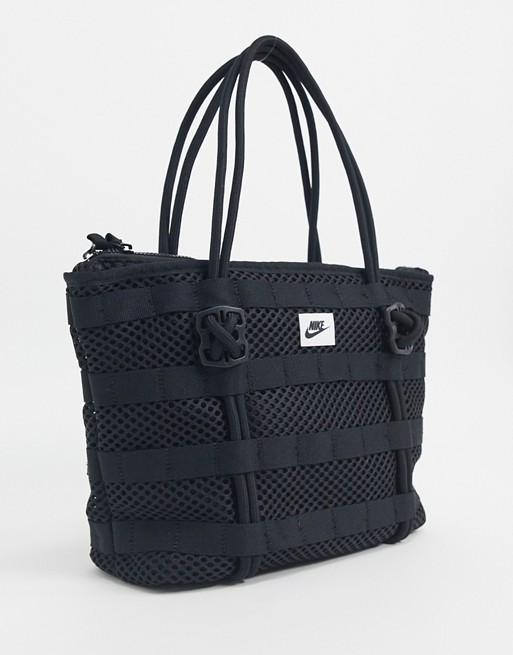 Nike black structured premium tote bag