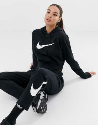 black nike cropped hoodie