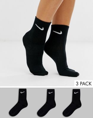 Nike black swoosh logo 3 pack crew socks | ASOS