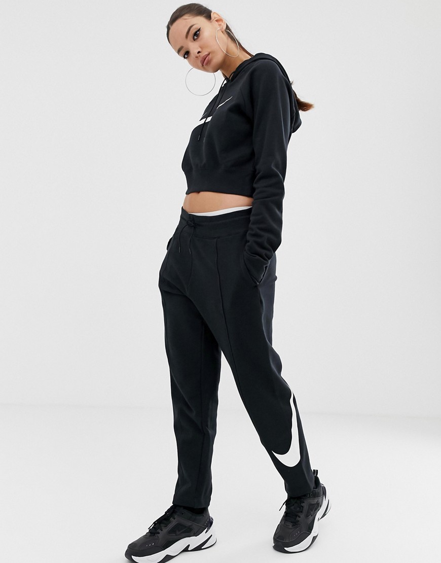 Nike Black Swoosh Trackpants