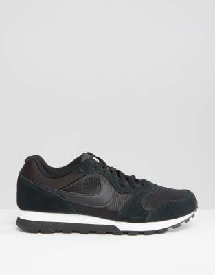 black and white md runner trainers