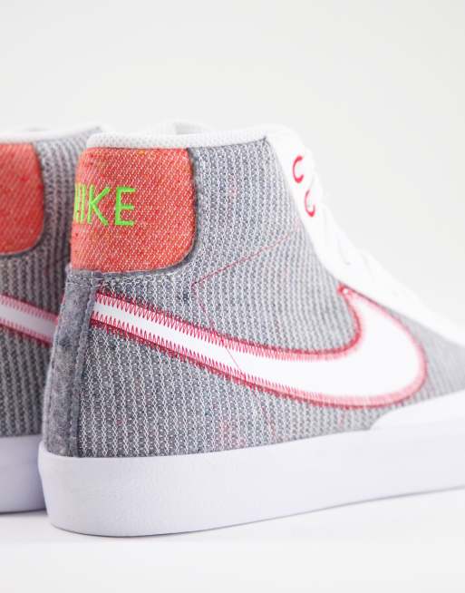 Nike Blazer 77 Baskets mi hautes Gris et rouge ASOS