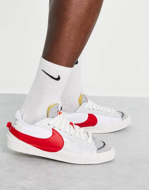 Nike blazer basse 2025 blanche et rouge