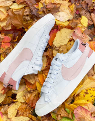 Nike Blazer Low 77 Jumbo "white/pink/oxford" Sneakers In White