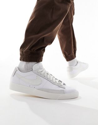 Nike Blazer Low trainers in white and sail - ASOS Price Checker