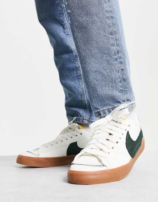 Nike Blazer Low 77 Jumbo in sail and pro green with gum sole