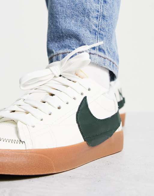 Nike Blazer Low '77 Jumbo sneakers in off-white and khaki | ASOS
