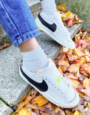 Shop Nike Blazer Low '77 Jumbo Sneakers In White/black