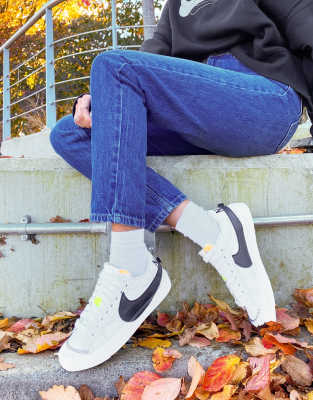 Nike Blazer Mid '77 Jumbo Sneakers in White and Black