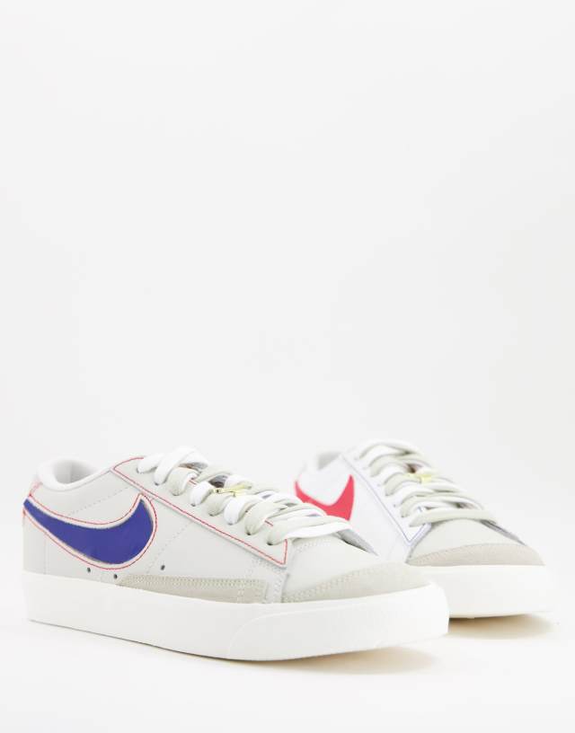 Nike Blazer Low '77 PRM sneakers in light bone/summit white