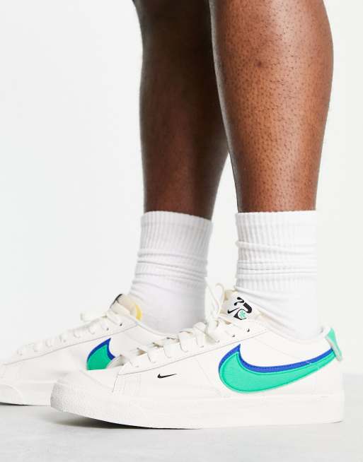 Nike blazer low sales white green