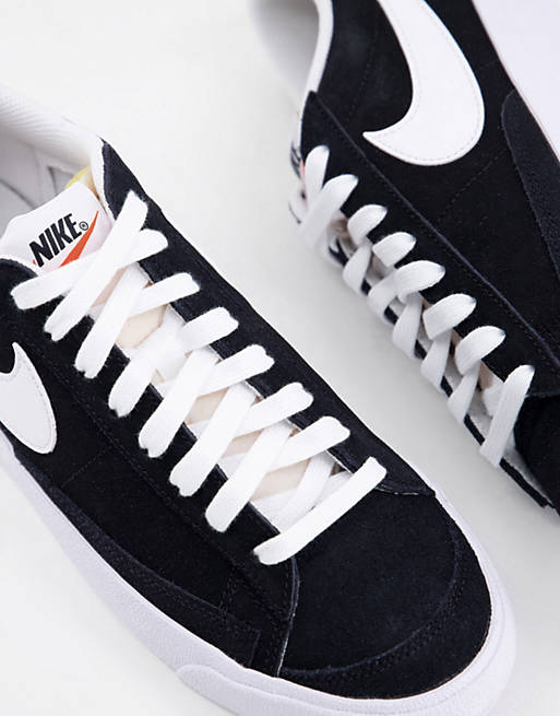 madre granizo vapor Nike Blazer Low '77 suede sneakers in black/white | ASOS