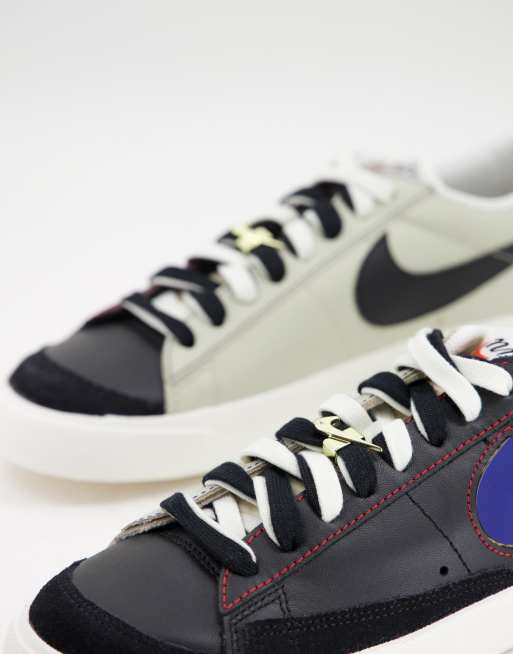Nike – Blazer Low '77 – Svarta låga sneakers med avtagbar swoosh-logga, 3 av 4