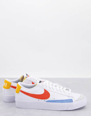 Nike Blazer Low '77 Vntg Sneakers In White/multi In White