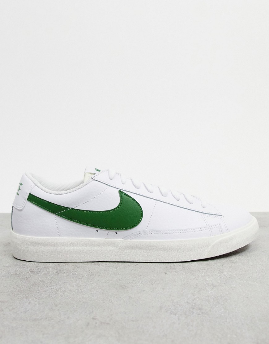Nike Blazer Low leather sneakers in white/green