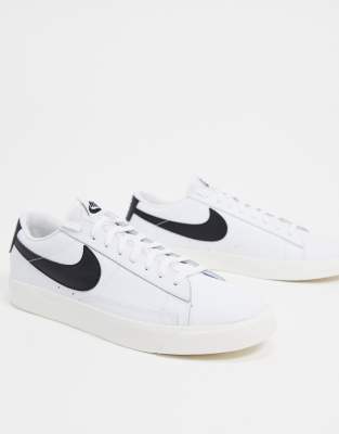 nike blazer trainers in white and black