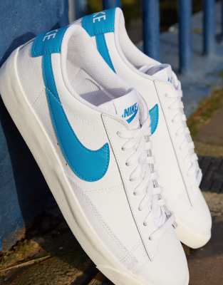 white blue trainers