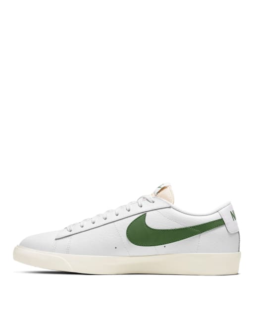 nike white and green blazer low