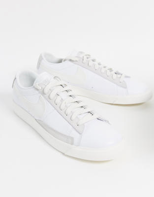 nike blazer low white leather trainers