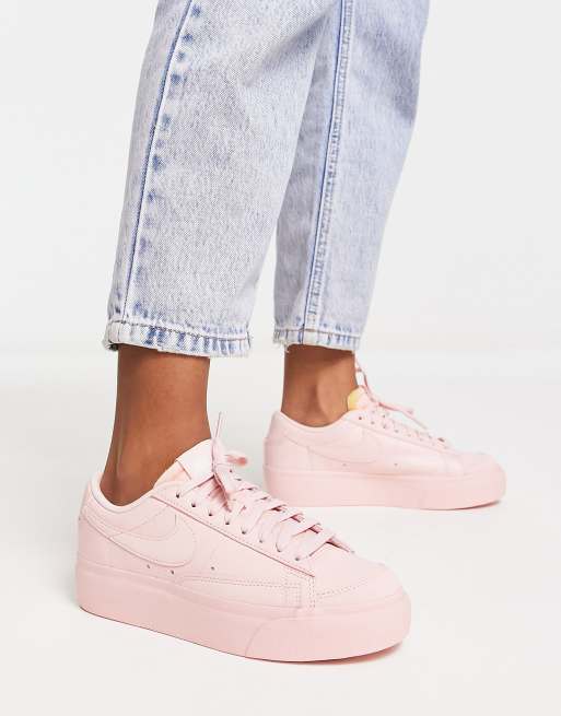 Pink store platform nikes