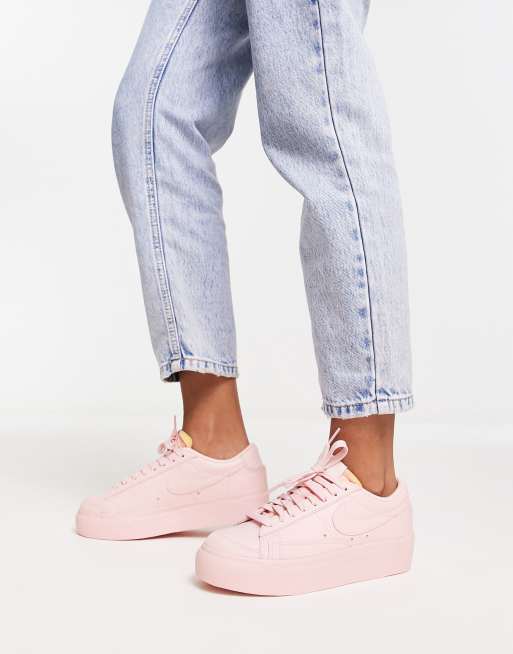 Pink nike store platform sneakers