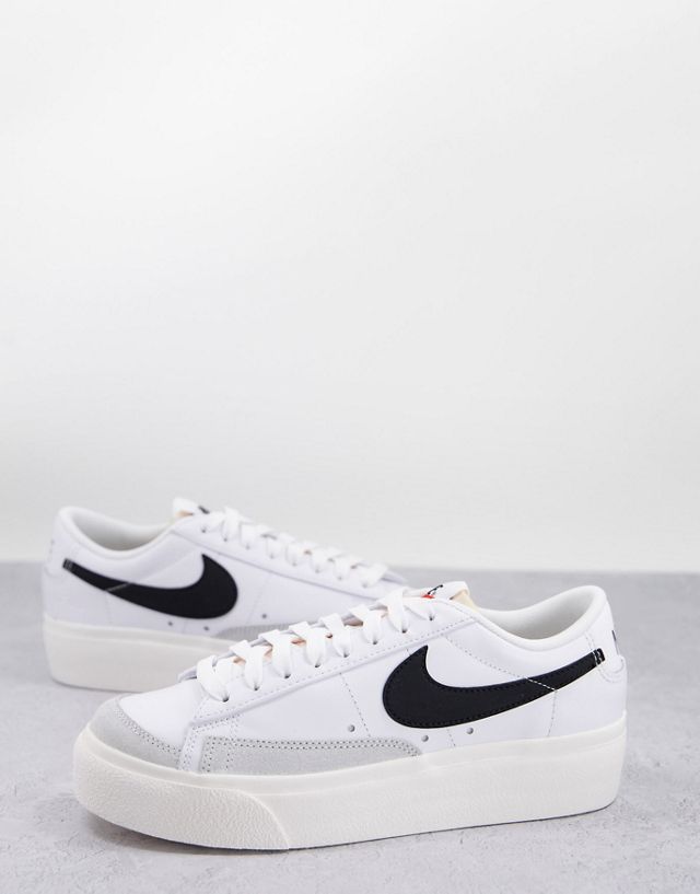 Nike Blazer Low Platform sneakers in white/black