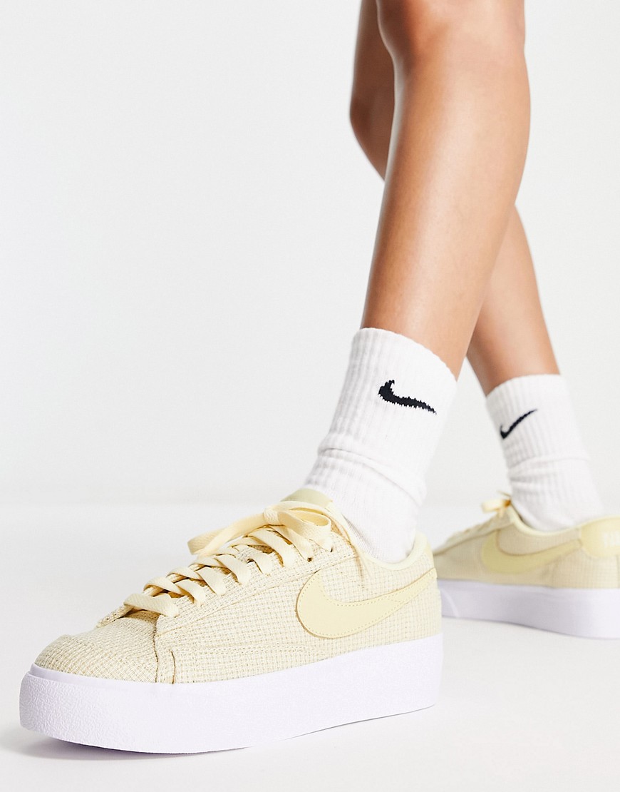 Nike Blazer Low Platform trainers in lemon drop yellow
