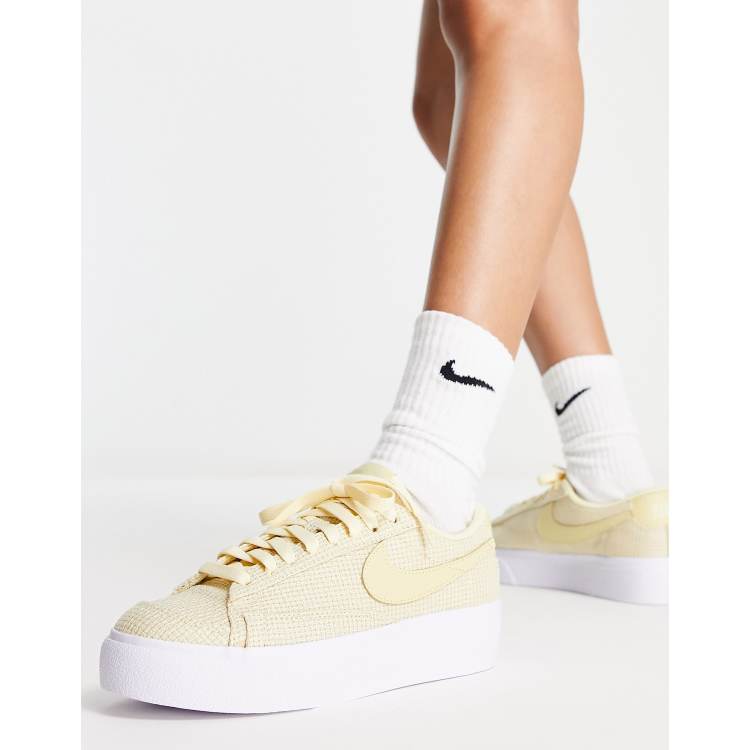 Nike Blazer Low Platform trainers in lemon drop yellow