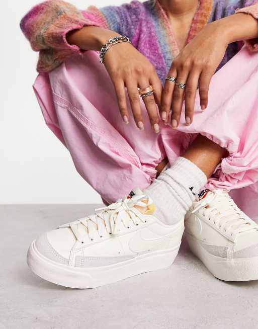 Nike Blazer low platform trainers in sail white