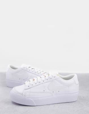 Nike Blazer Low Platform trainers in triple white - ASOS Price Checker