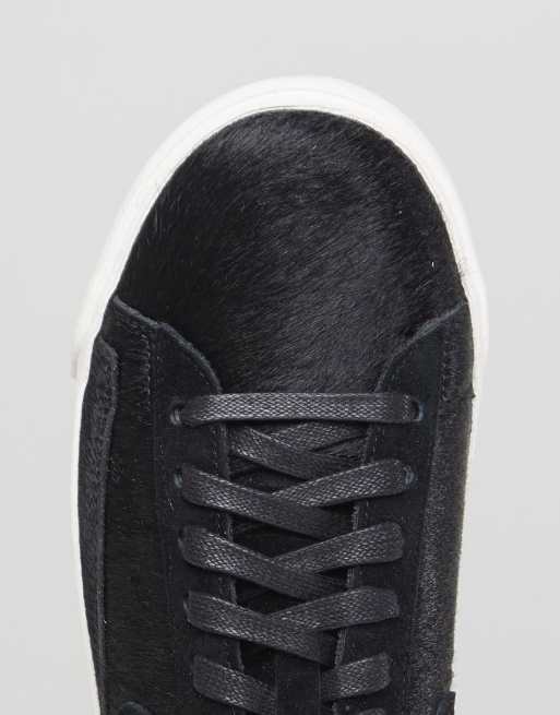 Nike blazer low premium 2025 trainers in black ponyskin