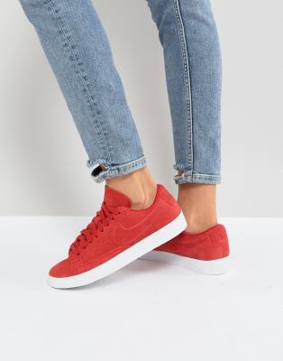 red suede nike blazers