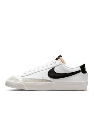 Shop Nike Blazer Low Sneakers In White And Black