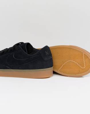 nike blazer low black suede