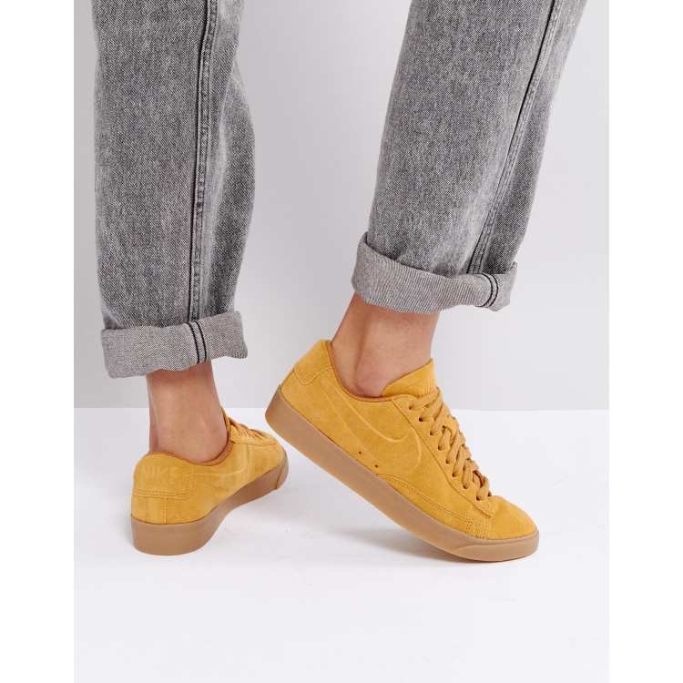 nike blazer low mustard suede trainers