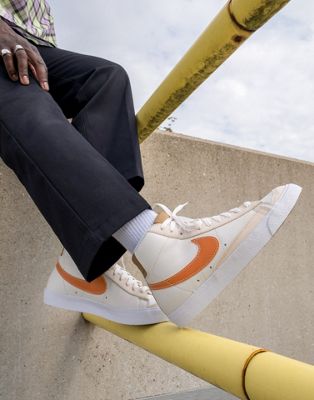 Nike Blazer Mid '77 emb trainers in cream and beige - ASOS Price Checker