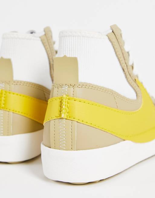 Nike – Blazer Mid '77 Jumbo – Biało-żółte buty sportowe, 3 z 4