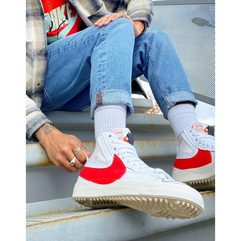 oAAtN Uomo Nike - Blazer Mid '77 Jumbo - Sneakers bianche e rosse