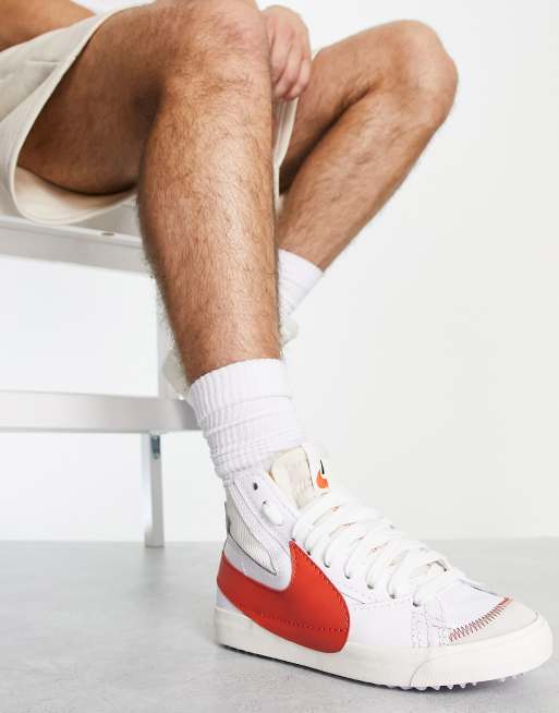 pompa sextante Nueva llegada Nike Blazer Mid '77 Jumbo sneakers in white and orange | ASOS