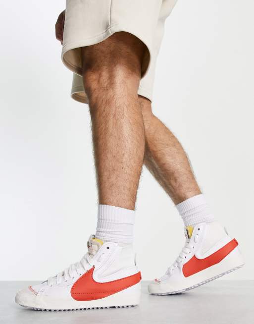 pompa sextante Nueva llegada Nike Blazer Mid '77 Jumbo sneakers in white and orange | ASOS