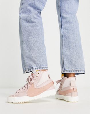 Nike Blazer Mid '77 Jumbo trainers in pink and rose