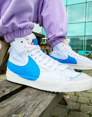 nike blue white trainers