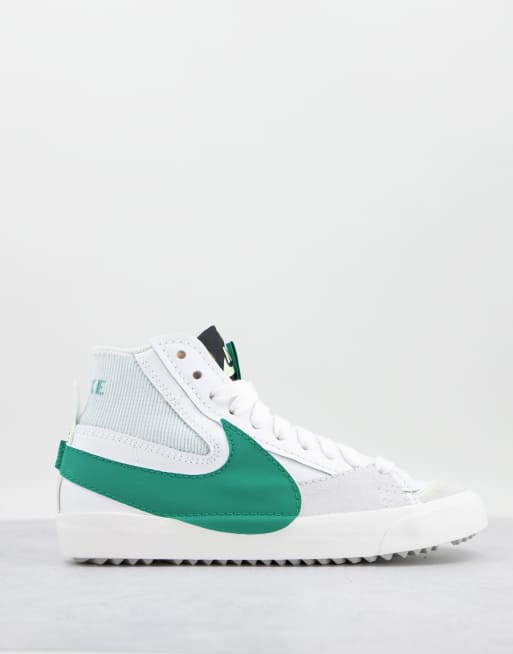 Nike Blazer Mid 77 Jumbo trainers in white and green ASOS