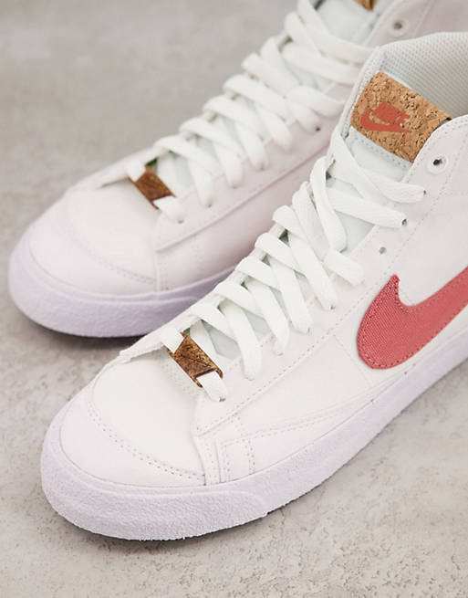  Trainers/Nike Blazer Mid 77 Move To Zero trainers in white and burgundy with floral embroidery 
