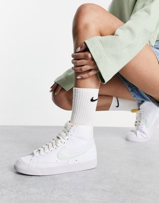 Nike Blazer Mid '77 Next  trainers in white and barely green - ASOS Price Checker