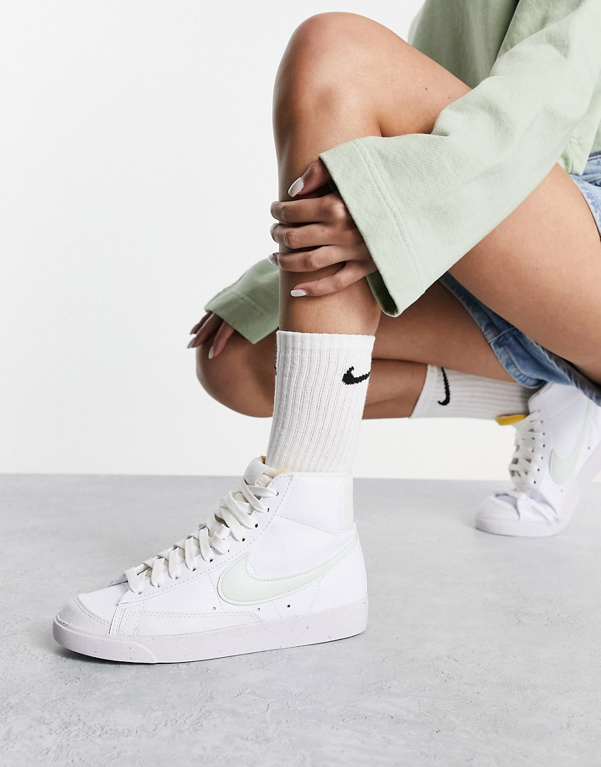Nike Blazer Mid ’77 Next trainers in white and barely green