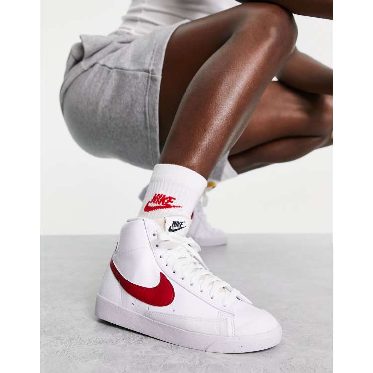 Nike Blazer Mid 77 Next trainers in white and red ASOS