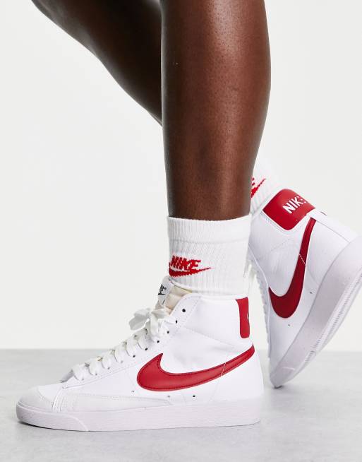 Nike Blazer Mid 77 Next trainers in white and red ASOS